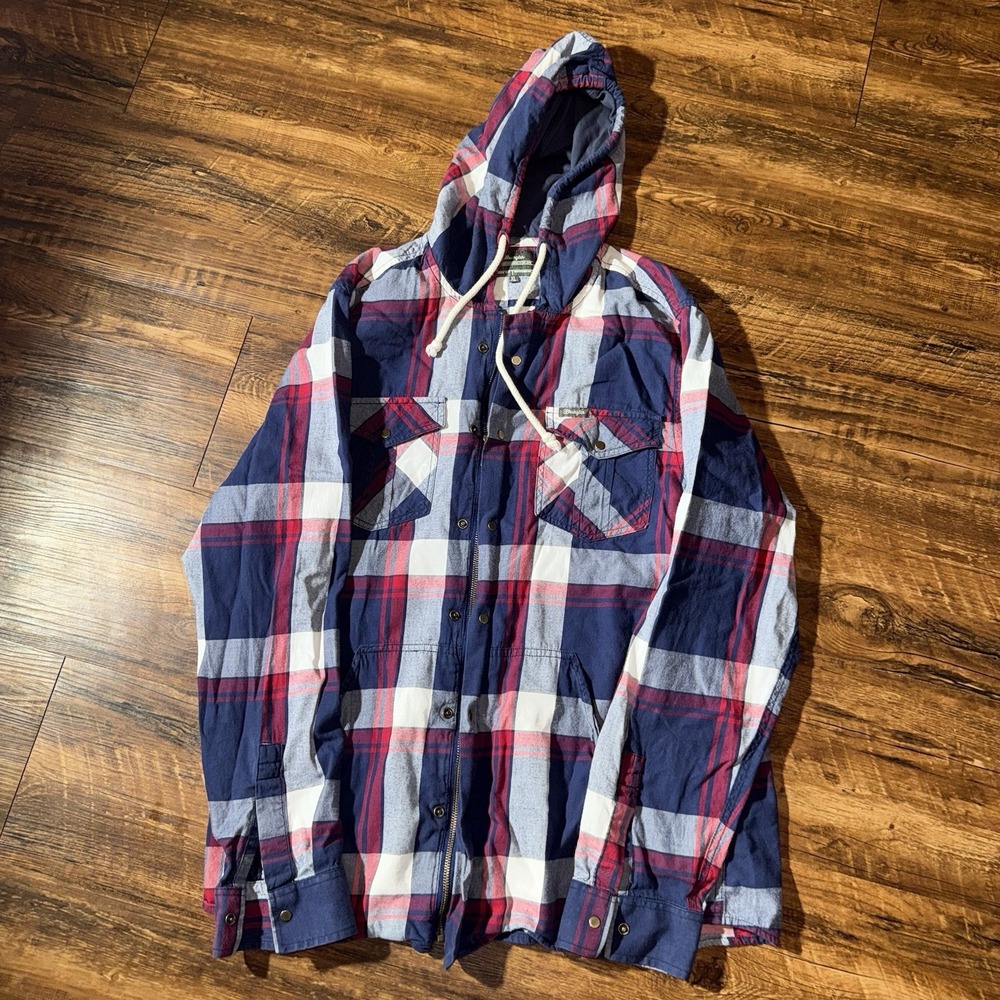 Wrangler Plaid Full Zip Long Sleeve Gavin Shirt Men's XL‎